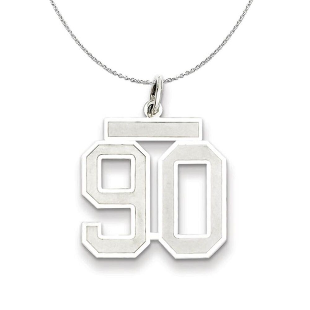 Sterling Silver, Jersey Collection, Medium Number 90 Necklace - 24 In